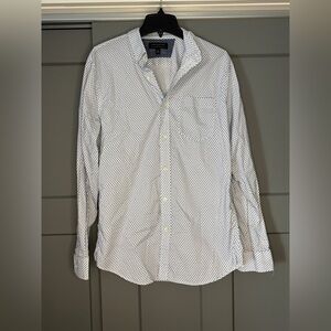 Banana Republic White and Blue Patterned Shirt